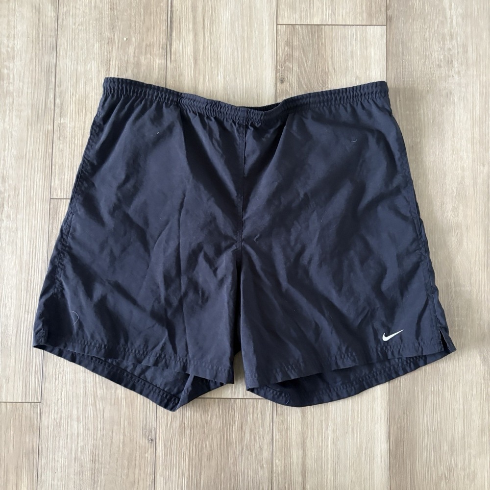 Vintage Nike Swoosh‎ Swim Trunks Black Size XL Mesh Lined Pockets